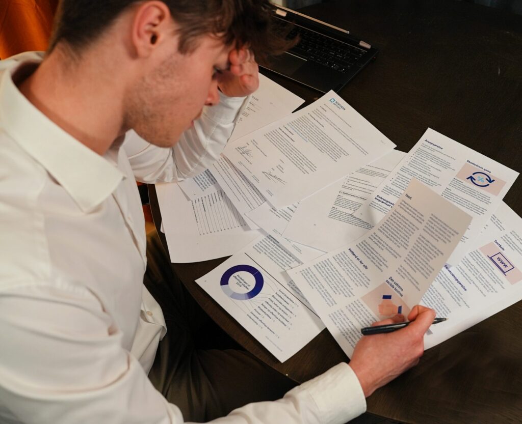 Overwhelming paperwork on a desk