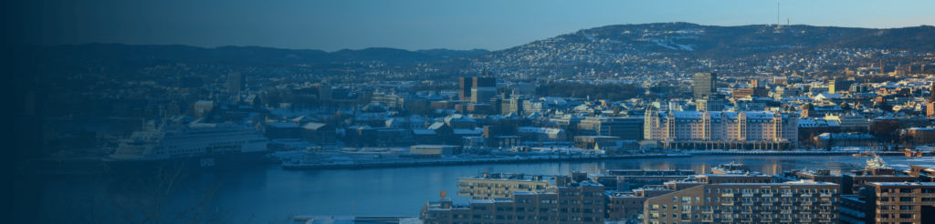 Winter view of Oslo waterfront and city skyline – Umbrella Company Norway