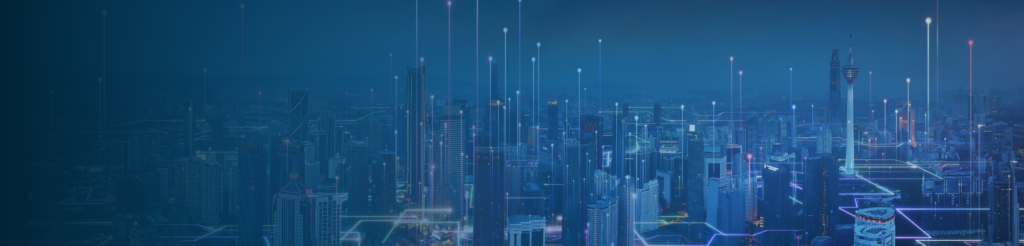 Digital skyline representing global tech infrastructure and cross-border talent strategies